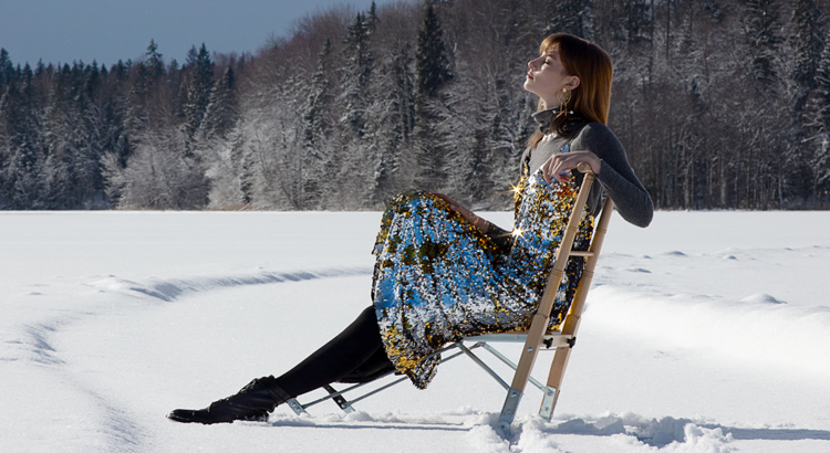 Estland Mode Shooting im Schnee Foto Tallinn Design House